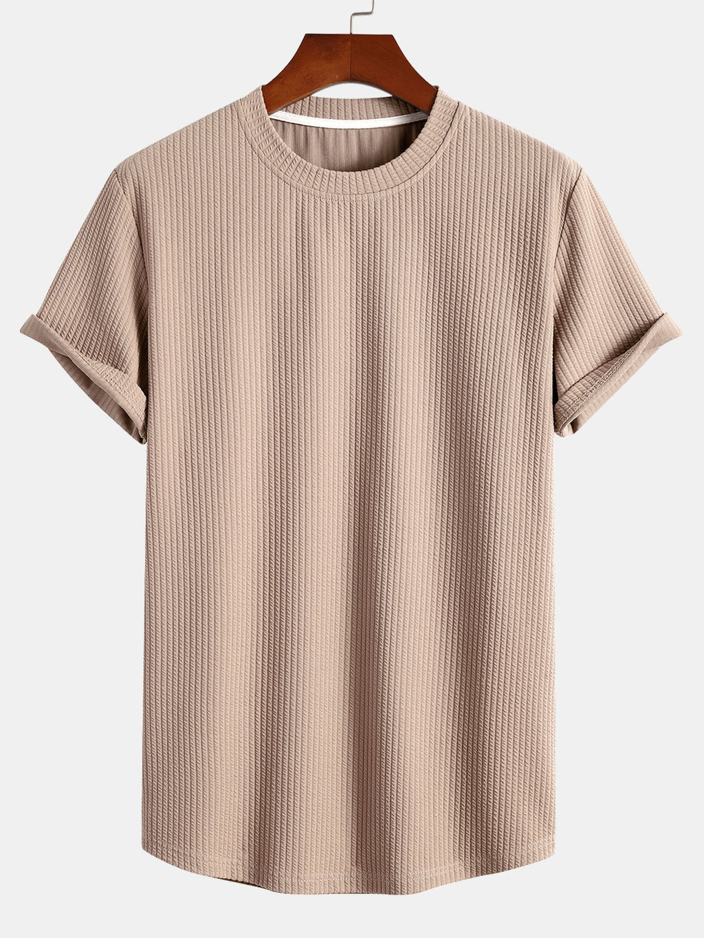 Muscle Fit Ribbed Arc Hem T-Shirt & Shorts