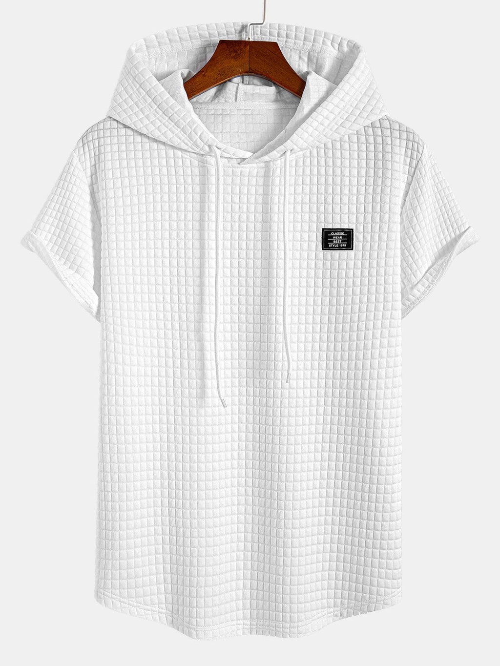 Waffle Hooded Arc Hem T-Shirt & Jogger Pants