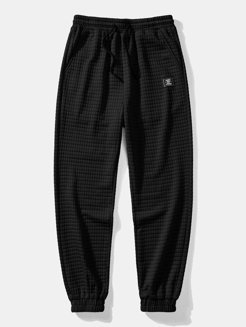 Waffle Hooded Arc Hem T-Shirt & Jogger Pants